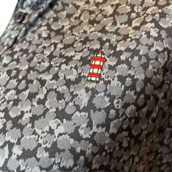 FootJoy FJ Golf Polo Black Gray Geometric with Lighthouse Performance Size Small - Picture 3 of 10